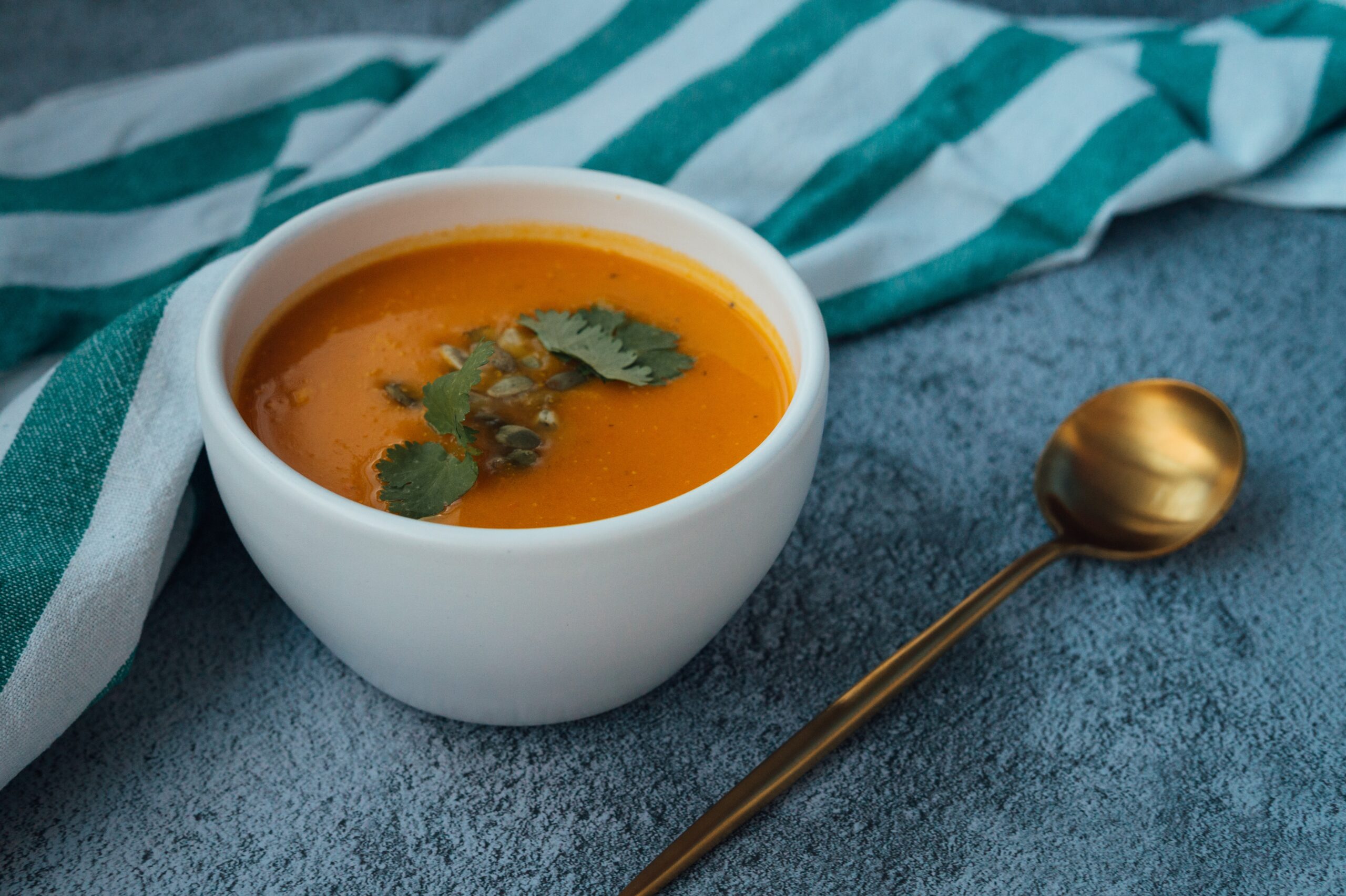 A photo of soup, used to represent the subject of the article, the "Blank Room Soup" video